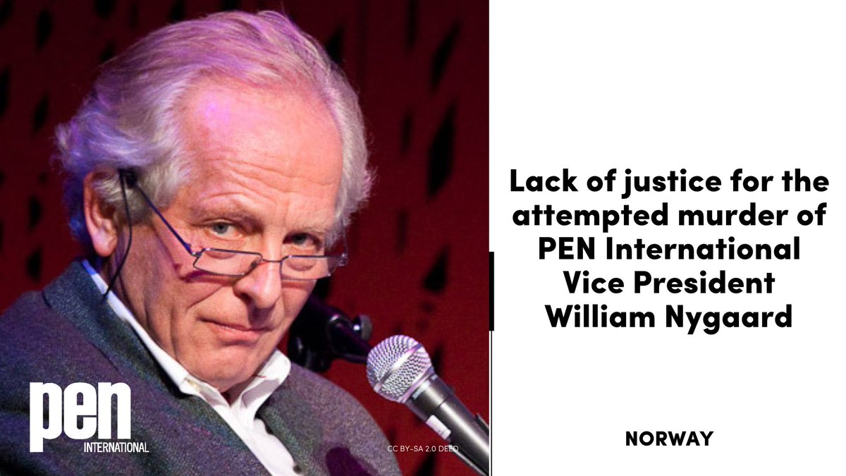 #Norway: We express profound disappointment and concern over the lack of justice for the attempted murder of our Vice President William Nygaard and renew our call for full justice and accountability: pen-international.org/news/norway-la… @NygaardWilliam @PEN_Norway