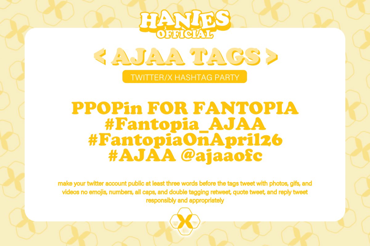[🎉] HANIES 🍯🐝, do you hear that? It sounds like ring-ring! It sounds like fun! It sounds like Fantopia! 🤭 Join us for another twitter party using the tags below: PPOPin FOR FANTOPIA #Fantopia_AJAA #FantopiaOnApril26 #AJAA @AJAAofc