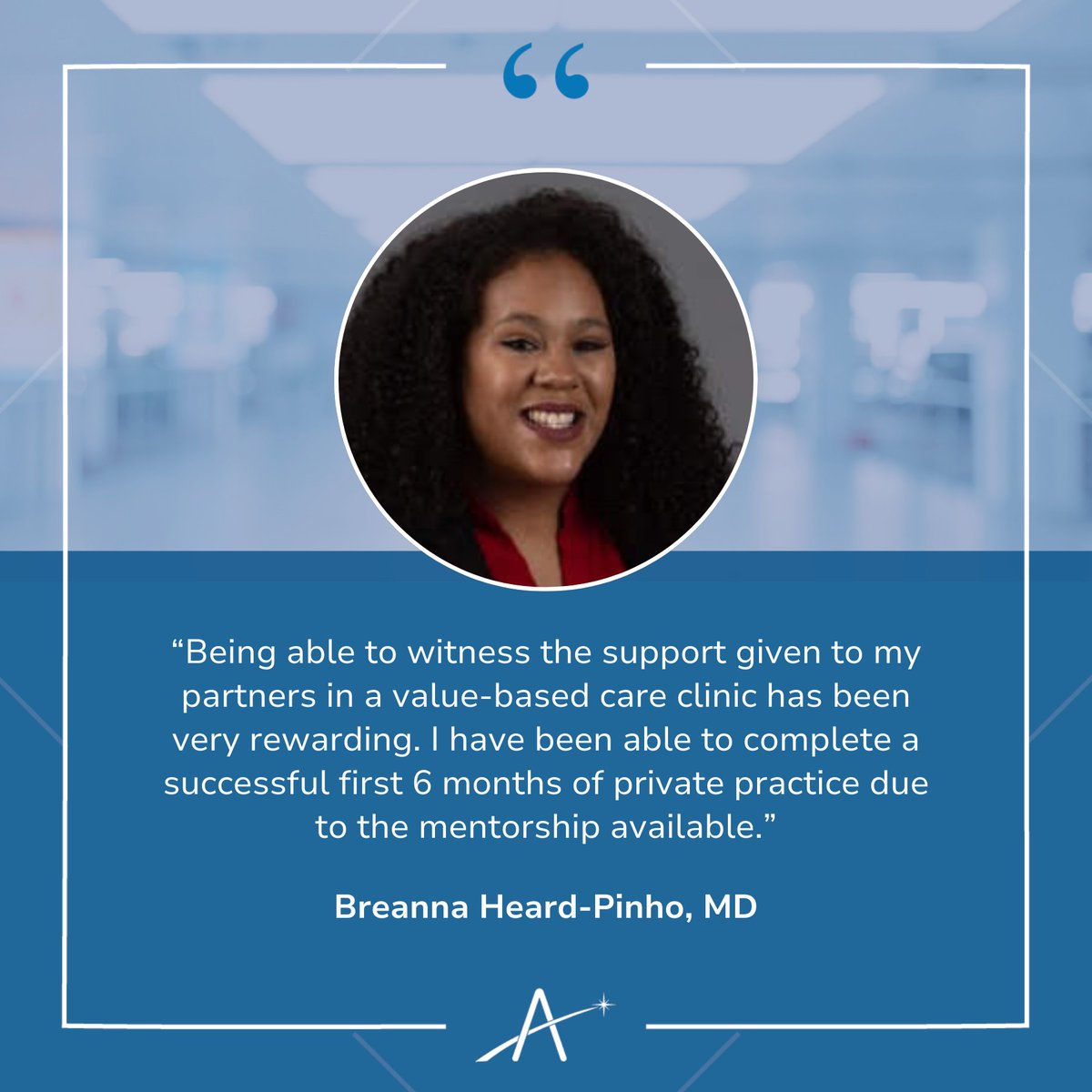 Our FIRST Program residents, like Dr. Breanna Heard-Pinho, are excelling at making their own paths in the value-based care world. Curious to see how you can join them? Submit your interest form today: bit.ly/3Tvqr1j