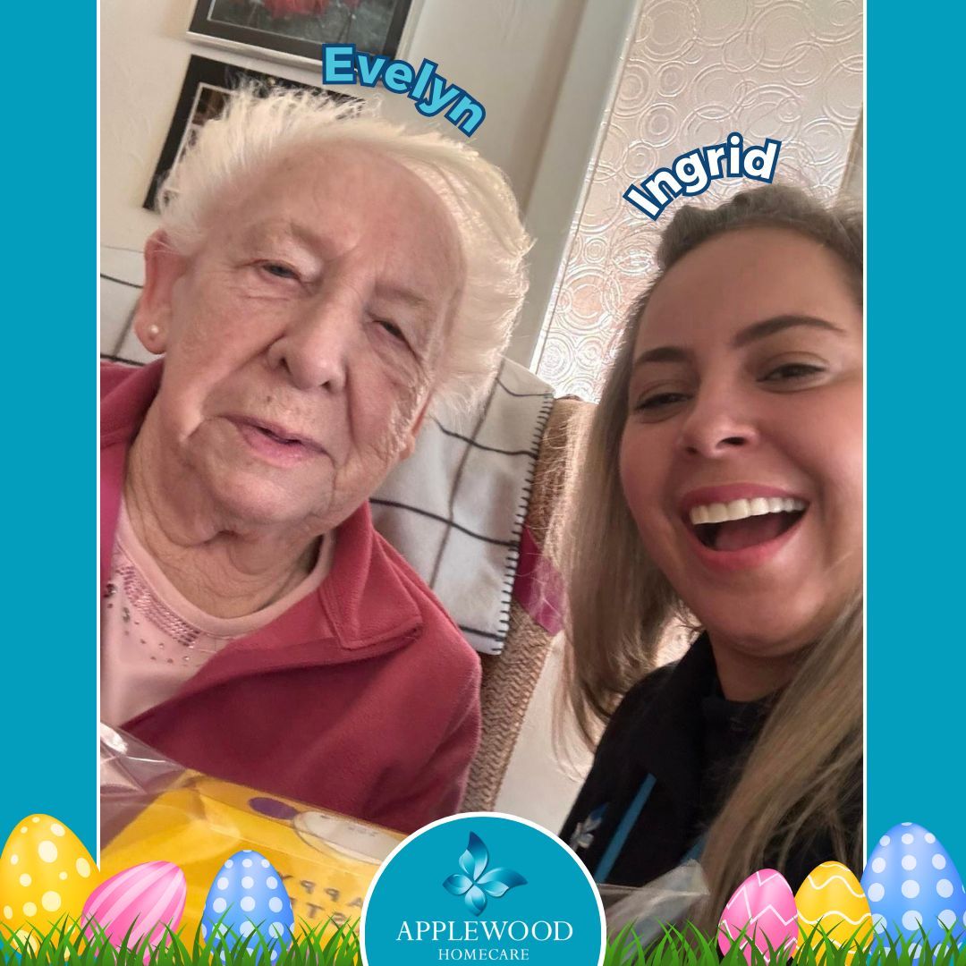 Ingrid and her clients giving each other Easter Eggs! 🐣🌷 #homecareagency #HomeCareService #homecareassistance #careathome #carer #Easter #HappyEaster #ireland #dublinireland #terenure