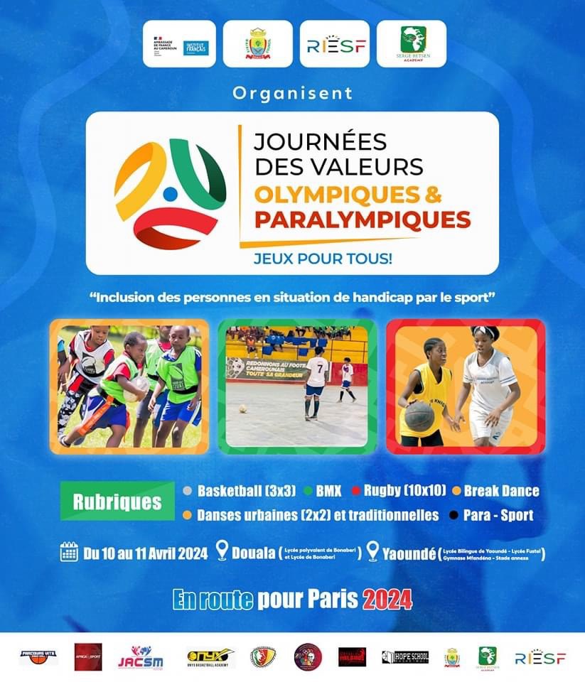 Me voilà au #Cameroun pour les Journées des Valeurs Olympiques et Paralympiques qui ont lieu du 10 au 13 avril à #Douala et #Yaoundé ! 🇨🇲 Je suis fier que la @SBetsenAcademy ait participé à l’organisation de ce bel événement sportif qui rassemble. sergebetsenacademy.org/fr/evenement-j…