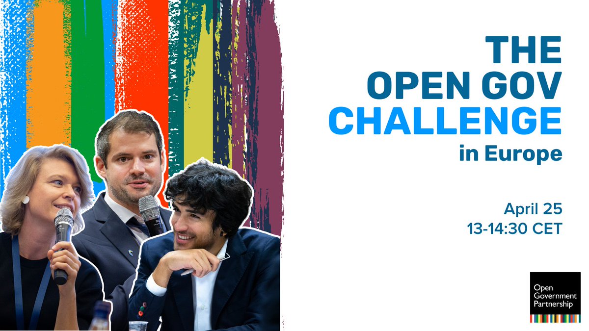 We are challenging OGP countries to advance ambitious #opengov reforms through the #OpenGovChallenge. 🇪🇺 Join us to learn more what are the opportunities for #Europe and how to take part in it. 🗓️ Apr 25 🕐 13-14:30 CET 🔗 bit.ly/open-gov-chall…