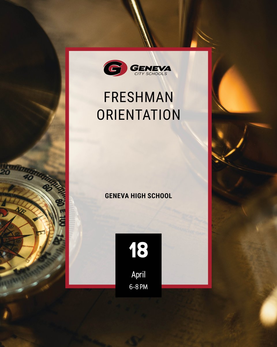 Families with 8th graders: Our Freshman Orientation will be next Thursday, April 18, from 6 to 8 p.m. at GHS 🧭 Familias de estudiantes de 8vo grado: Nuestra orientación para estudiantes que pasarán a noveno, 'prepas', será el próximo jueves 18 de abril, de 6 a 8 PM en GHS