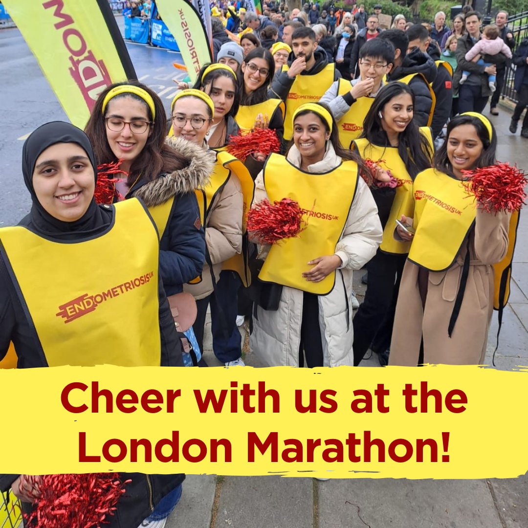 Will you join us at the iconic London Marathon on Sunday 21st April? We're looking for enthusiastic people to support our runners, while meeting others in the endometriosis community and enjoying an inspiring day out 💛 Find out more on our website: endometriosis-uk.org/be-cheer-volun…