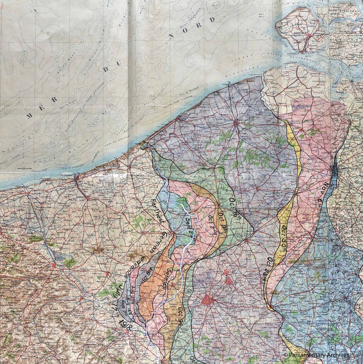 Adding itself to the pantheon of great books based in World War One is Alice Winn’s much acclaimed ‘In Memoriam’. A love story between two soldiers who met in public school & later find themselves trying to survive the horrors of the Western Front detailed in this map. #TowerWW1