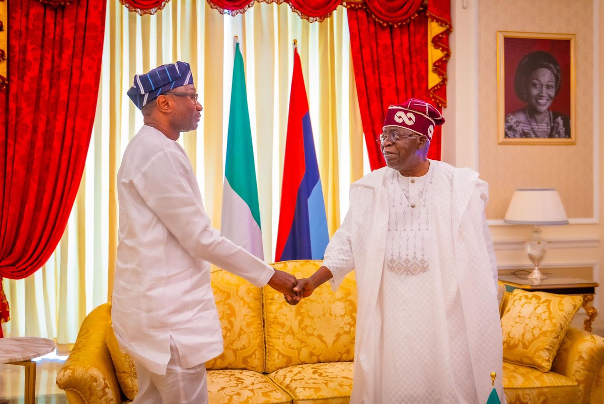 realFemiOtedola's tweet photo. Yesterday I visited President Tinubu @officialABAT to commemorate Eid Mubarak at his Lagos residence… F.Ote💲 https://t.co/u24AVP84VQ