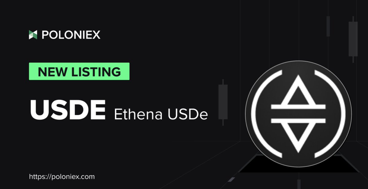 🚀 Poloniex New Listing $USDE @ethena_labs ✅ Deposit open on April 11th, 13:00 (UTC) ✅ Full trading enable on April 11th, 14:00 (UTC) Details: support.poloniex.com/hc/en-us/artic…