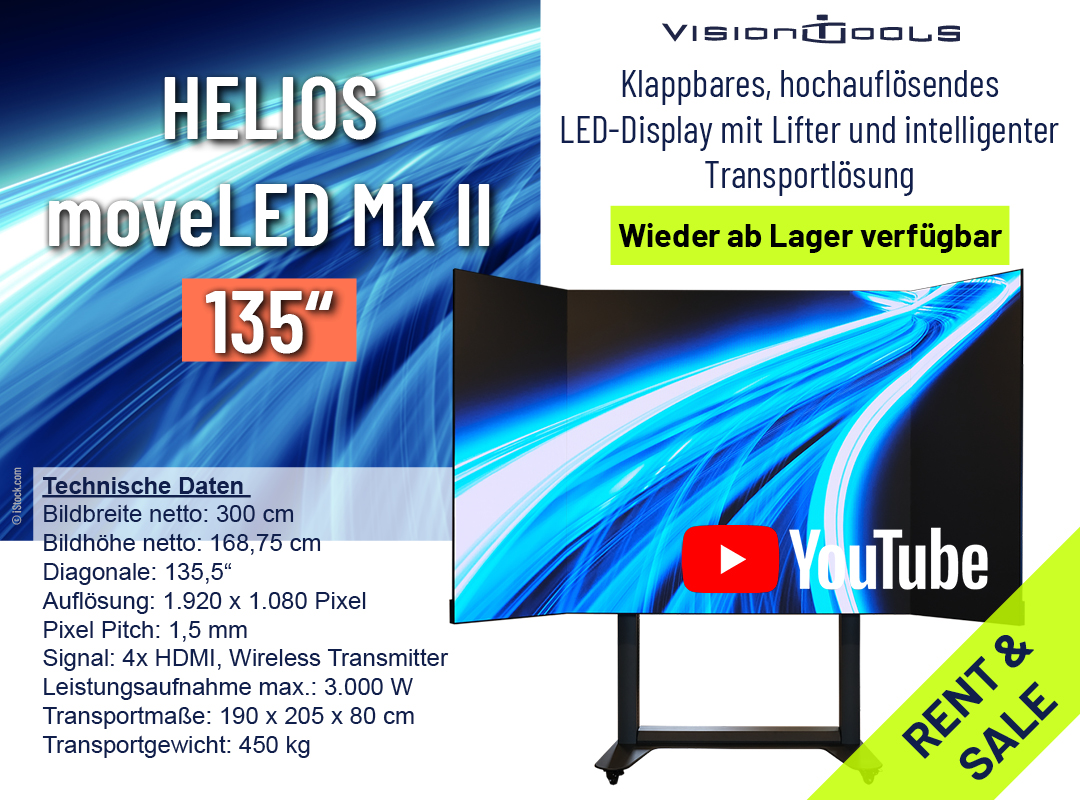 visiontools (@visiontools) on Twitter photo <<< WIEDER AB LAGER VERFÜGBAR >>>
HELIOS moveLED Mk II ist ein mobiles, hochauflösendens LED-System.
Mehr Infos auf visiontools.de/helios-moveled/
Anfragen: vt-rental@visiontools.de für die Vermietung, oder für den Verkauf unter vt-sales@visiontools.de .
tinyurl.com/3bav28wd <<< WIEDER AB LAGER VERFÜGBAR >>>
HELIOS moveLED Mk II ist ein mobiles, hochauflösendens LED-System.
Mehr Infos auf visiontools.de/helios-moveled/
Anfragen: vt-rental@visiontools.de für die Vermietung, oder für den Verkauf unter vt-sales@visiontools.de .
tinyurl.com/3bav28wd