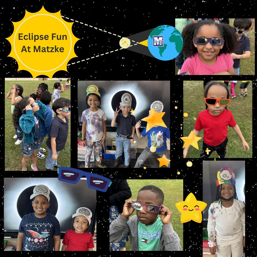Firsties @MatzkeElemCFISD had an unforgettable experience witnessing Monday's total eclipse with their friends. Huge thanks to Matzke Elementary for ensuring every student had ISO-compliant glasses to safely enjoy the event! #MatzkeProud 🐾😎