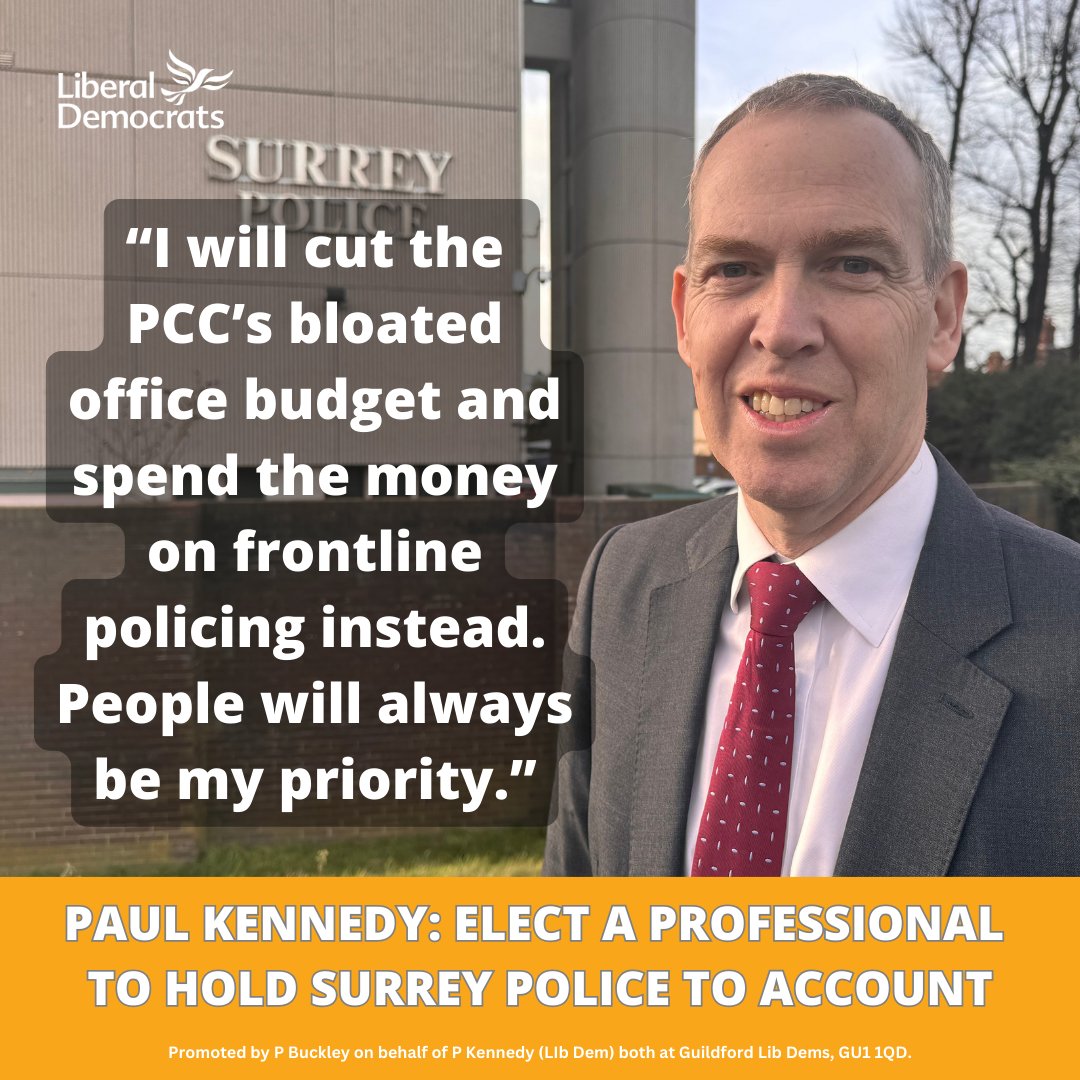 Did you know the current PPC has increased their office budget by 70% (£1.7M) since 2021 to pay for a larger media team, a deputy and a national policy adviser? All when Surrey Police was judged to have deteriorated in 6 out of 7 delivery areas. @PaulKenLD is different.