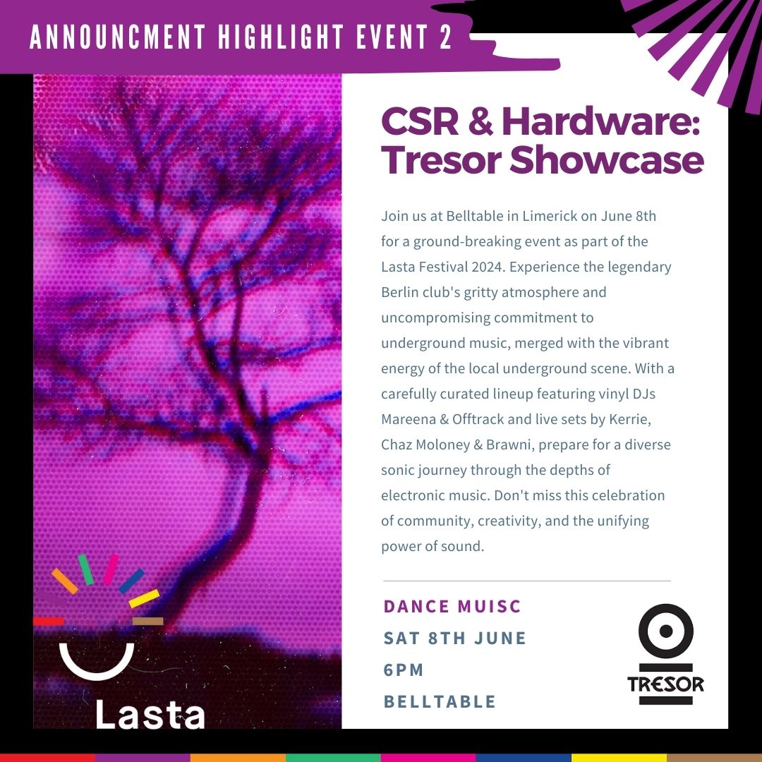 We're delighted to announce the Lasta National Arts Festival 2024, curated by our #YoungCurators, is coming to #Belltable this June. We have two of our highlight events on sale now with more programme info coming soon! 🎟 bit.ly/3PYLmZw #LastaFestival #Theatre #Music