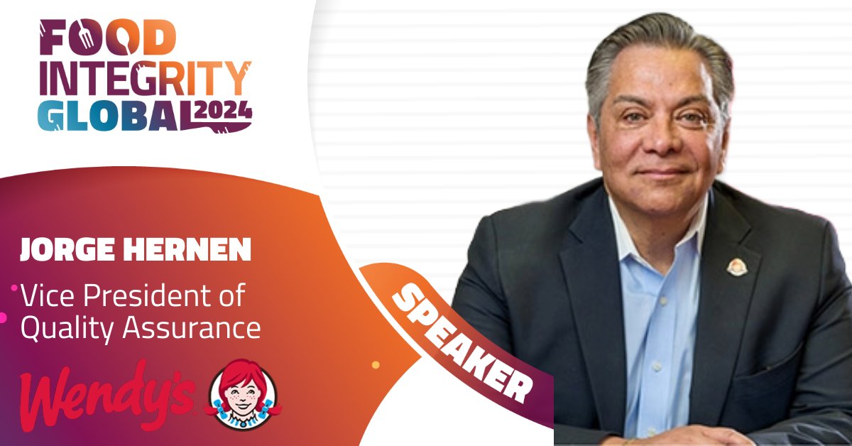 🌟 Exciting news! Jorge Hernandez from @wendys will be speaking at Food Integrity Global! Join us for valuable insights on 'Defining Food Safety Culture' and secure your ticket now! Save the date: Sept 10th-11th Tickets: obi41.nl/496xzmum #FoodSafety #FIG24