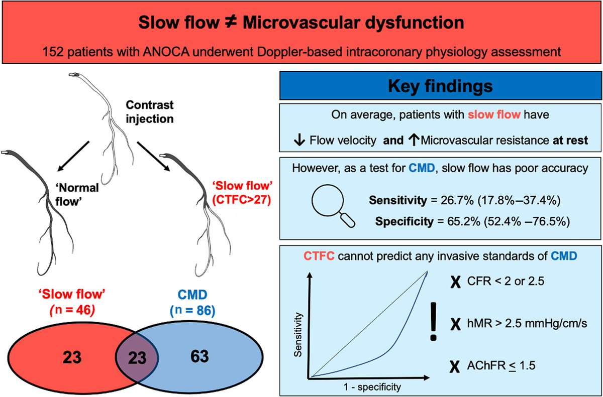 Really interesting results and external validation of previous work by #KCL team. 🔗ahajournals.org/doi/10.1161/JA… ➡️Coronary slow flow not associated with abnormal CFR or microvascular resistance. @divaka_perera @DrHaseebRahman1 @AishSinha1 @UKheartresearch