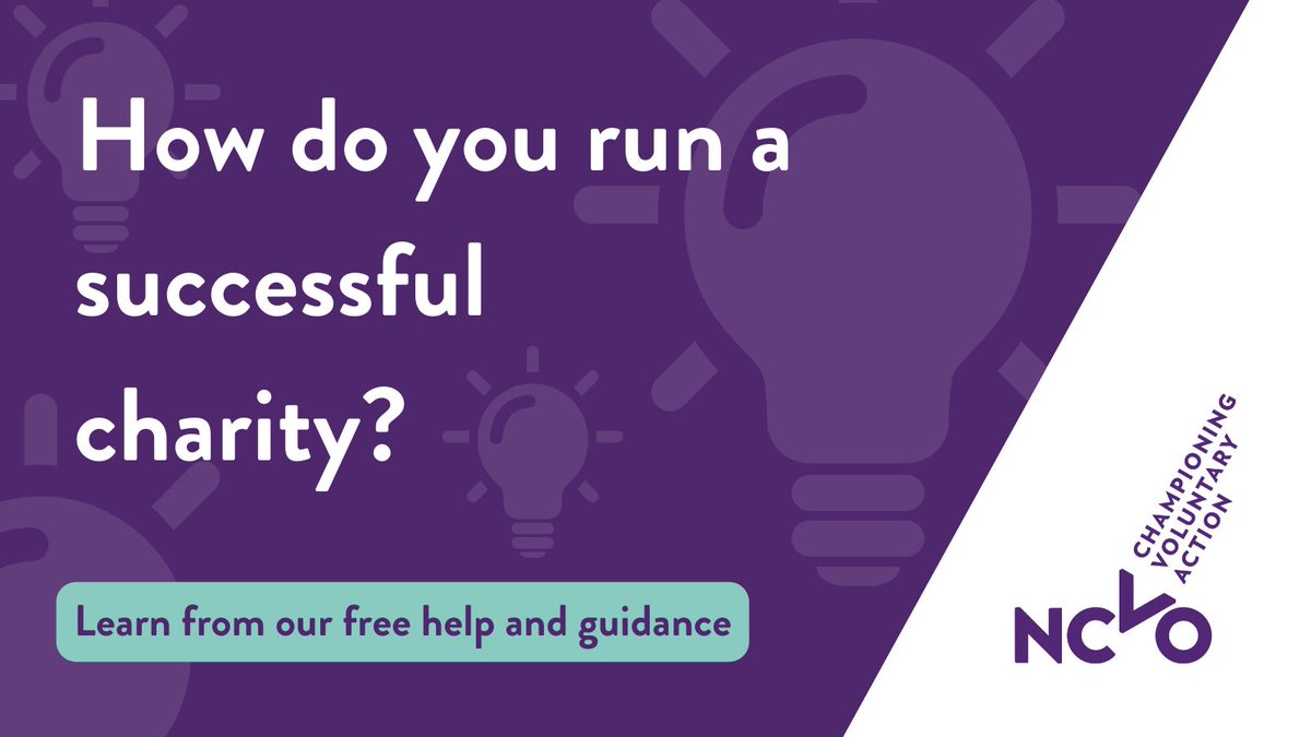 What’s the key to running a successful charity? Our resources can help you: 💰 Manage your finances 💁‍♀️ Employ staff 📢 Connect with your audience 💬 Collaborate 🤝 Create a fair environment Learn more: ncvo.org.uk/help-and-guida…