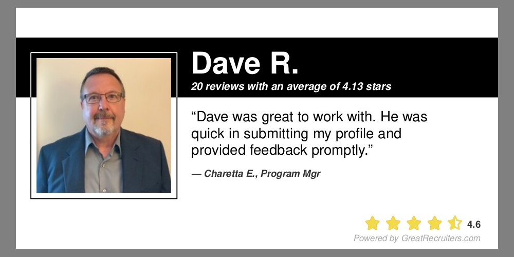 Shoutout to our outstanding recruiter, Dave! ⭐ Experience top-notch service and quick profile submissions. 

Ready to explore exciting opportunities in the food and beverage industry? Search our open positions today! ow.ly/28r450R9An9

#CandidateExperience #FoodandBeverage