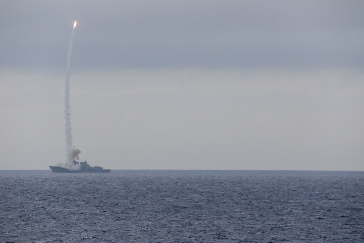 The Arleigh Burke-class guided-missile destroyer USS Ralph Johnson (DDG 114) conducts a live-fire exercise in the Philippine Sea. #USNavy | #US7thFleet