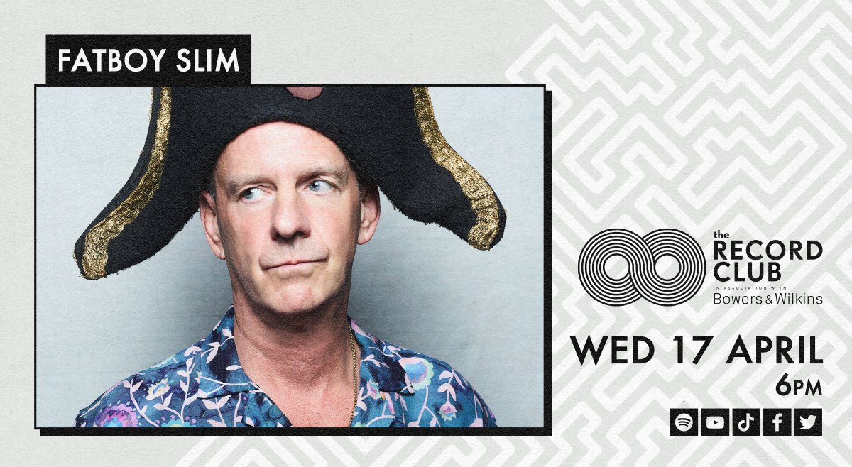 Next Wednesday April 17th, @FatboySlim joins us for a @RSDUK special⚡️ 'Everybody Loves A Remix' features remixes of iconic Fatboy Slim tracks, exclusive to vinyl for the first time for #RSD24! Join @jjiszatt for The Record Club w/@BowersWilkins from 6pm: linktr.ee/therecordclub