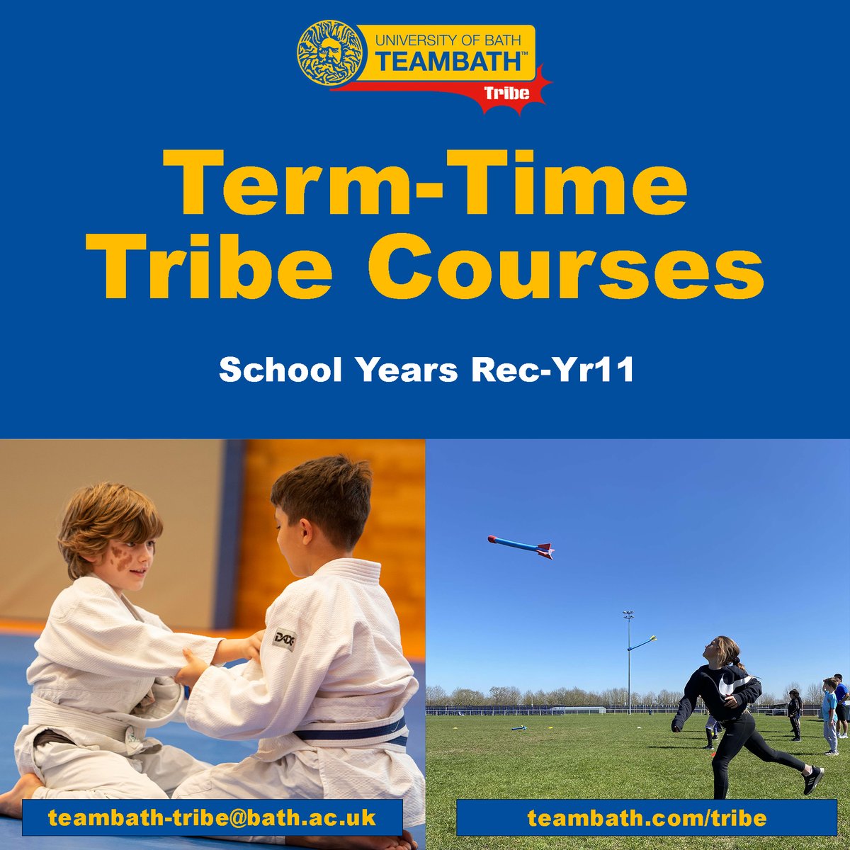Start something new this #Spring with Team Bath Tribe's Term-Time #SportsCourses 🏃‍➡️ Get one FREE trial session when you book between 15th-20th April👏 teambath.com/tribe-schools/… #YouthSport #KidsActivities #TermTime #Judo #Trampolining #Athletics #Swimming #Netball #Badminton