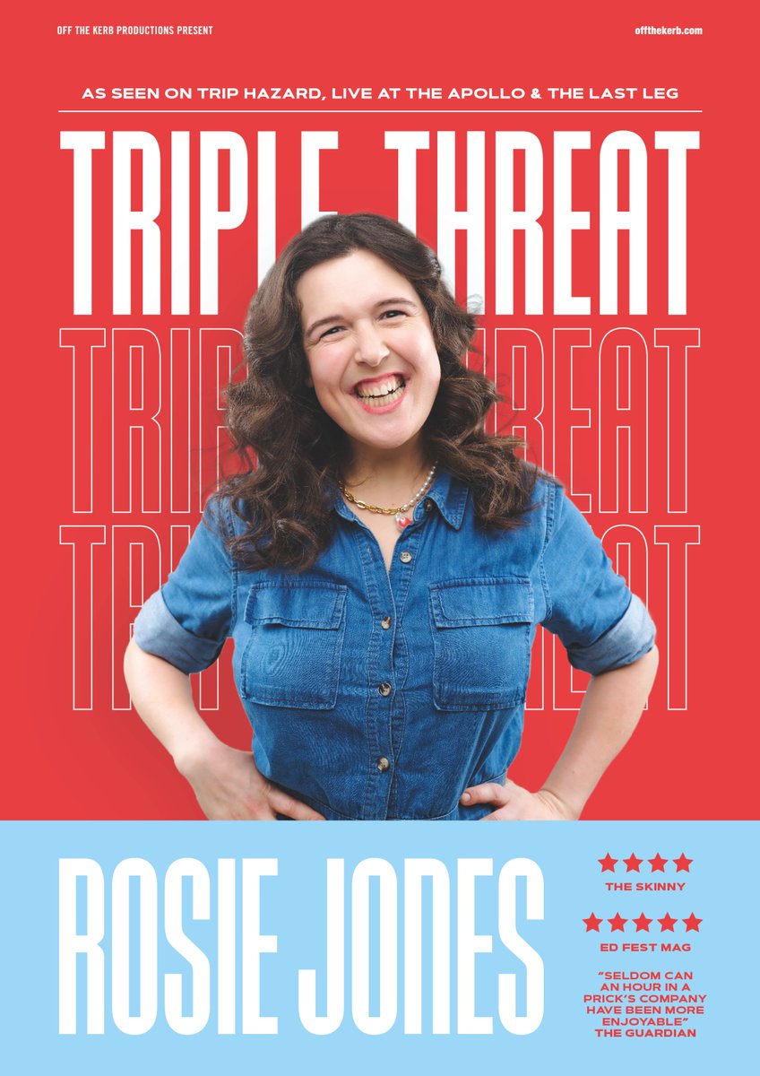 Date for your diary : Thursday 25th April 8.00pm ⭕️ Triple Threat - Autumn 2023 UK Tour ‘Rosie Jones is completely brazen, downright hilarious and will leave you snorting with laughter' ★★★★★ (Edinburgh Festivals Magazine) Tickets - taliesinartscentre.ticketsolve.com/ticketbooth/sh…