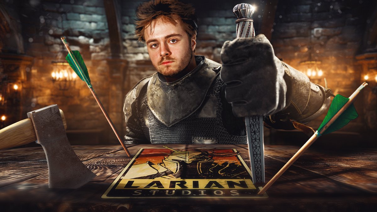 Miniature pour @RTBF_iXPe présenté par @Simon_Puech sur les Larian Studios (Baldur's Gate 3) L'Axe de la minia était de jouer sur le fait que tout le monde voulait la peau du studio. #miniamaker #photomanipulation #conceptart #youtube #thumbnaildesign #digitalart