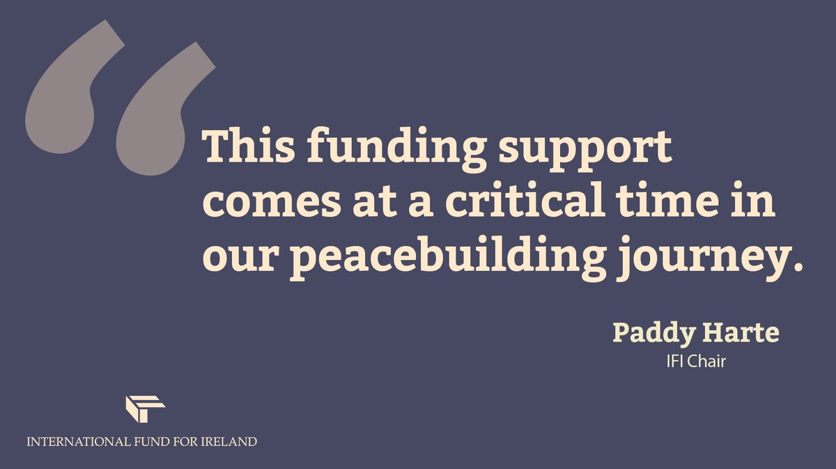 Our Chair @PaddyHarte stresses the importance of this support at a key phase in our peacebuilding journey: internationalfundforireland.com/media-centre/p…