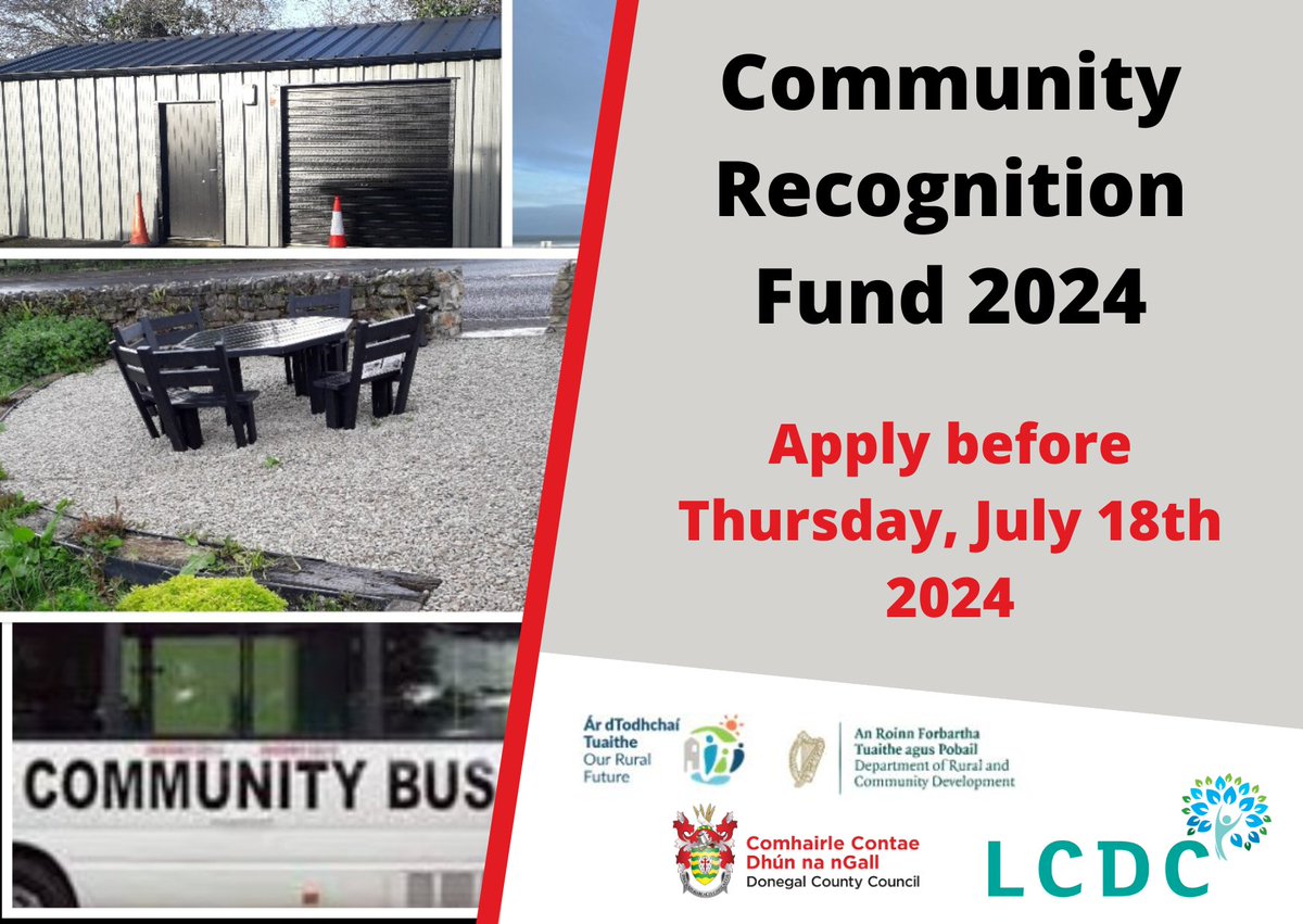 Donegal County Council and the Donegal Local Community Development Committee (LCDC) are now inviting applications under the Community Recognition Fund for Capital Projects until 3.00pm on Thursday, 18th July 2024 Full details - ow.ly/P3sb50RcWTq #Donegal #YourCouncil