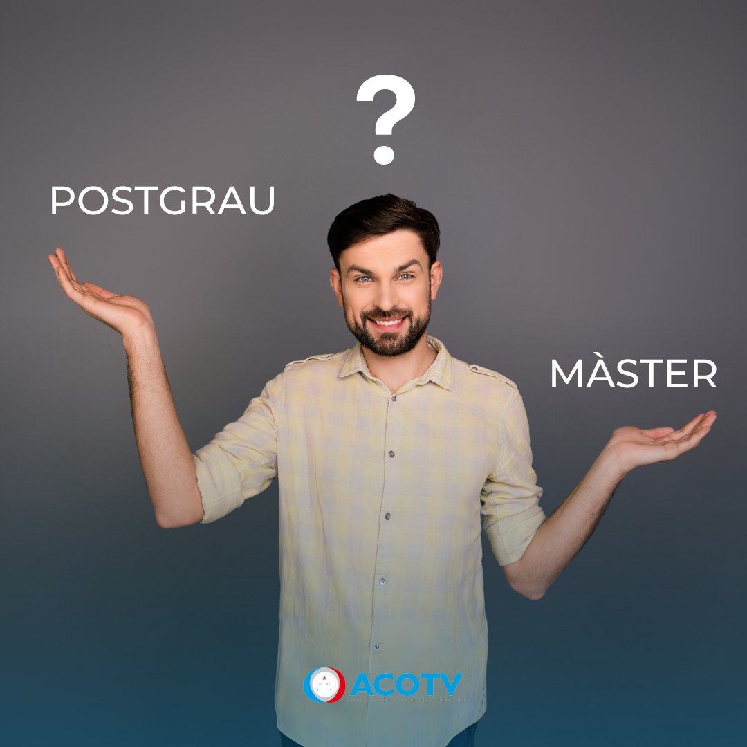 ACOTV's tweet photo. Un postgrau t'ofereix coneixements específics en menys temps, ideal si busques una especialització ràpida i concreta. No obstant, no subestimis la inversió de temps en el màster! Amb més hores obtens uns coneixements més àmplis. 
Velocitat o profunditat? Tu decideixes! 💼✨
#motv https://t.co/ip8VNWv8zJ