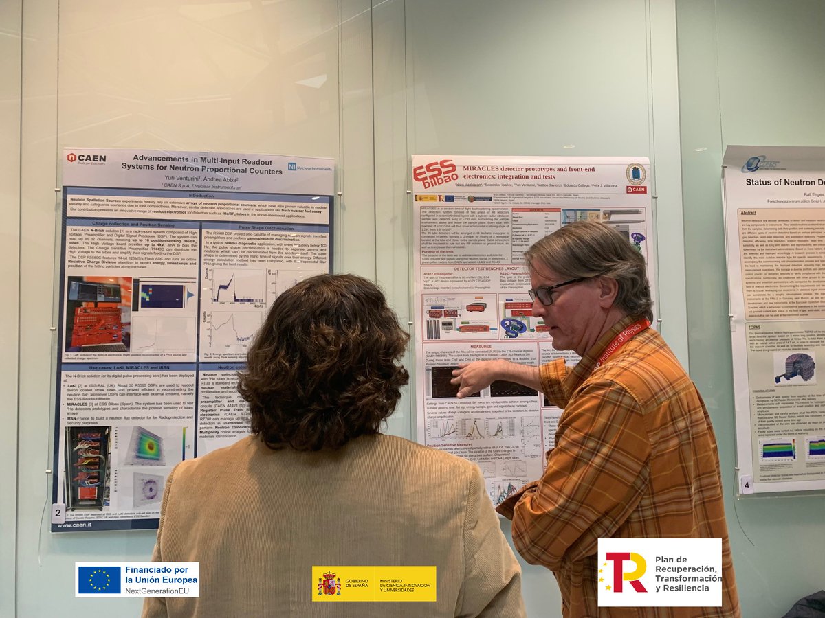 @BilbaoEss has taken part in International Conference on Position Sensitive Neutron Detectors 2024 held in the Mathematical Institute @UniofOxford where a poster displaying tests on the #MIRACLES detectors and data acquisition electronics integration in collaboration with #CAEN