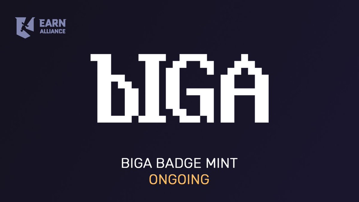 🎉 The BIGA Badge Public Mint is officially open! 🚀 Embark on your mission at earnalliance.com/mints/biga-bad… and complete the tasks to earn your exclusive @bigaarcade badge. Don't miss out on this opportunity!