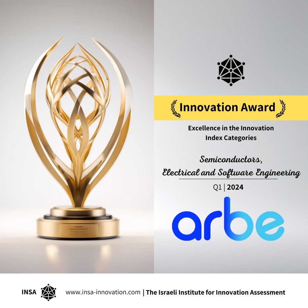 Arbe_Robotics's tweet image. We're excited to announce that Arbe has been awarded the #InnovationAward from #INSA for excellence in #semiconductors, electrical and software engineering!
This continued recognition and support empowers us to fulfill our mission of achieving zero road fatalities