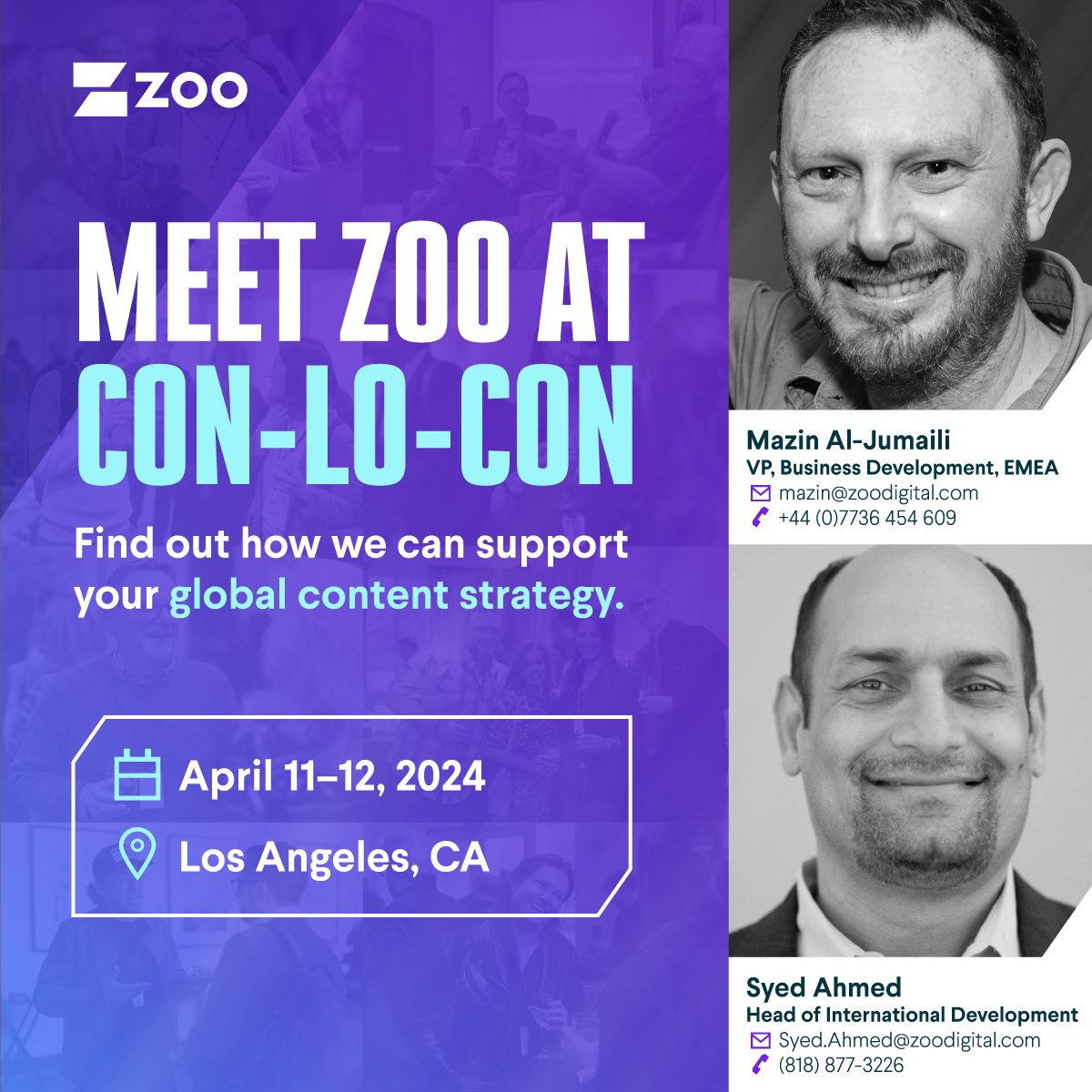 Two of our brilliant team members are gearing up to attend CON-LO-CON in Los Angeles! A media and entertainment industry conference dedicated entirely to the commercial and technological impacts of localization, it's a perfect fit!🌍
 
See you there?