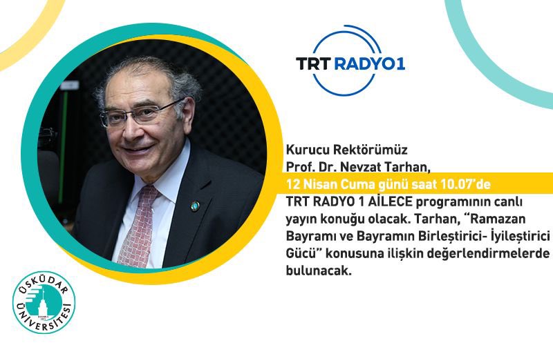 Cuma günü saat 10.07’de TRT Radyo 1’de Ailece programında “Ramazan Bayramı ve Bayramın Birleştirici - İyileştirici Gücü” konusuna değineceğiz. Bekleriz… @TRTRadyo1 #Ramazanbayramı #iyileştirici #birleştirici #güç #ailece #NevzatTarhan