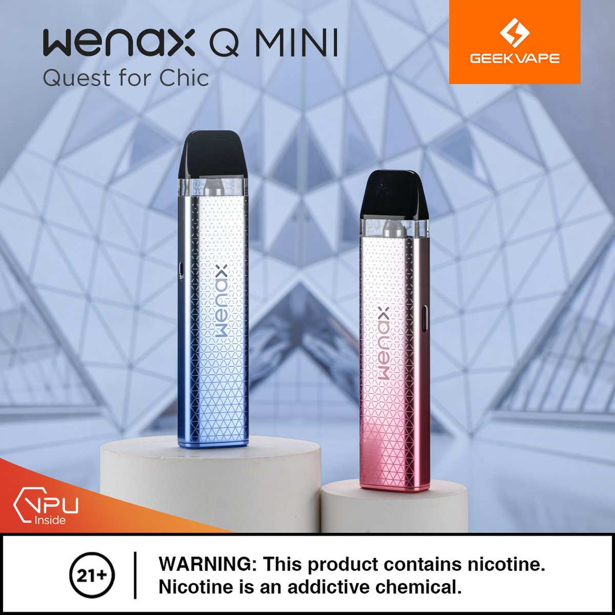 Introducing the stunning Gradient Pink and Gradient Blue colors of Wenax Q Mini! Which one suits your style better?🔥 #geekvape #geekvp #geekvapetech