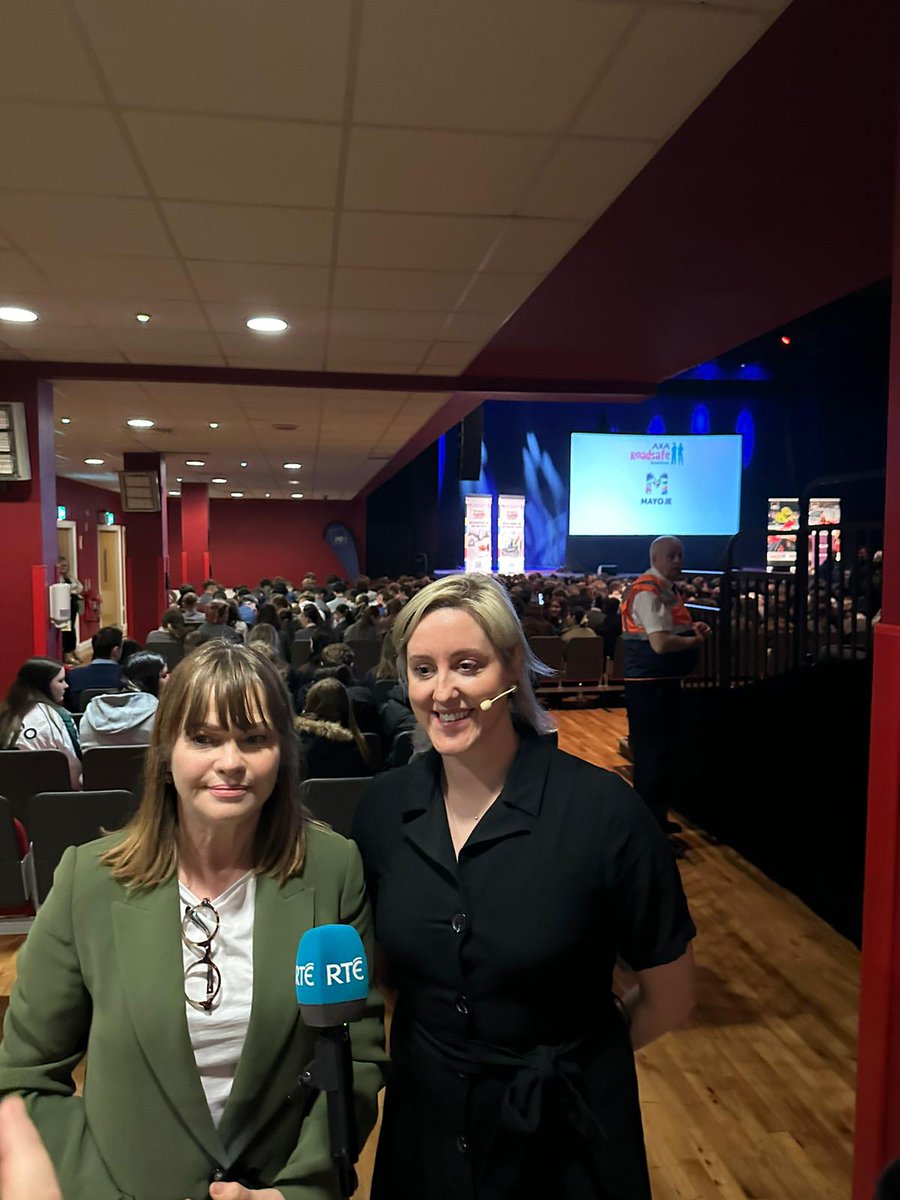 The Road Safety Roadshow, in association with Axa Insurance, is underway in Castlebar with 1600 students from Mayo in attendance.