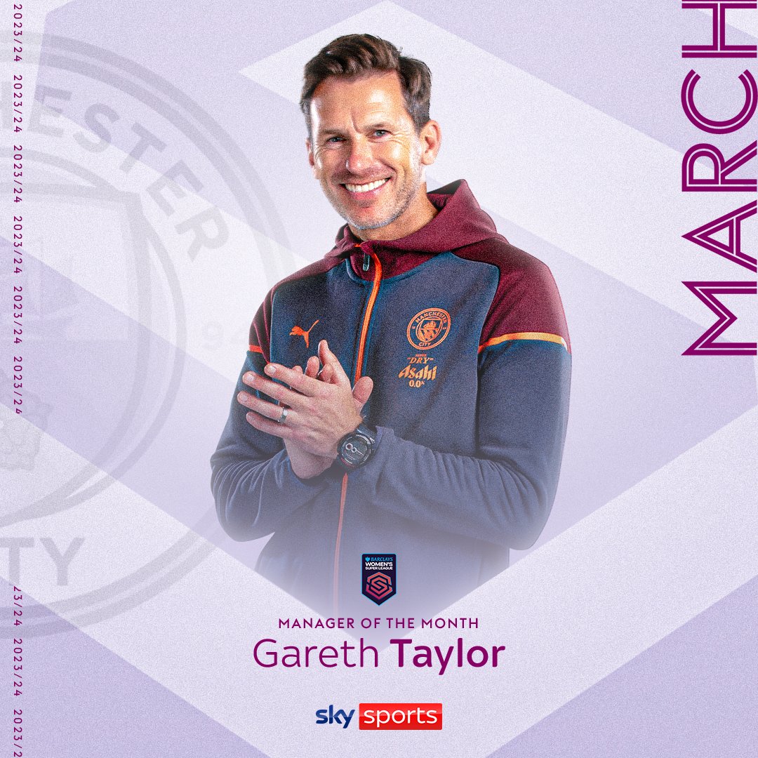 Gareth Taylor wins Barclays Women's Super League Manager of the Month for March! 🏆