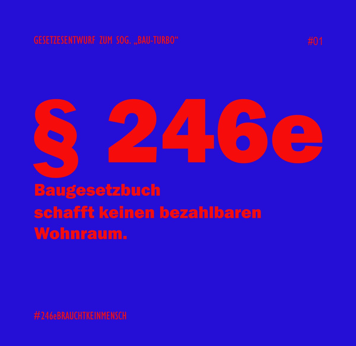 U.a. mit @Architects4F, @Umwelthilfe, @Paritaet, @bund_net & @dgb_news fordern wir den sofortigen Stopp des §246e BauGB! Statt bezahlbaren Wohnraum fördert er Intransparenz, Willkür & Flächenfraß. Natur-, Klimaschutz & Beteiligungsprozesse werden torpediert #246eBrauchtkeinMensch