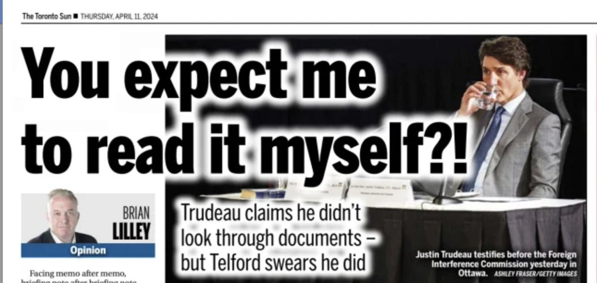 [One needs to parse *every* word Telford pronounces to see how she prevaricates without outright lying] “Everything the prime minister receives, he spends a lot of time with and most definitely reads. I can confirm that if they are documents that he received, he absolutely read…