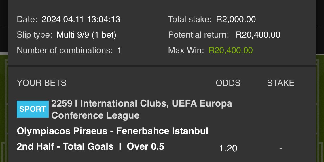 [Euros] [For a Voucher Quickly Like or Retweet] 🍯 Easy money with this 10 odds ⏳ KICK-OFF @18:45 🧾 BETCODE : 428884 🔗Get all matches by clicking this link : easybet.co.za/share-a-bet/42… 🪂 Sign up @Easybet_SA below and GET a R50 sign up bonus by using my PROMO CODE and the…