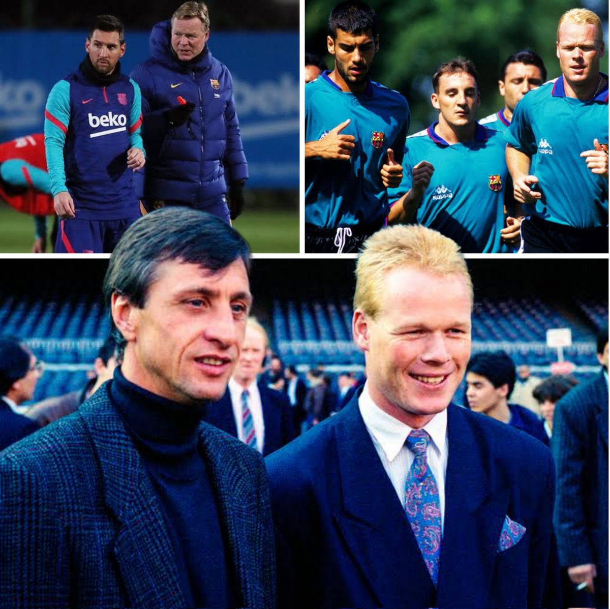 🗣️ Koeman: 'There are 3 people that represent the Barça DNA. Johan Cruyff, Pep Guardiola and Lionel Messi. With Messi you don't even need to talk about DNA because he's the greatest of all time.'