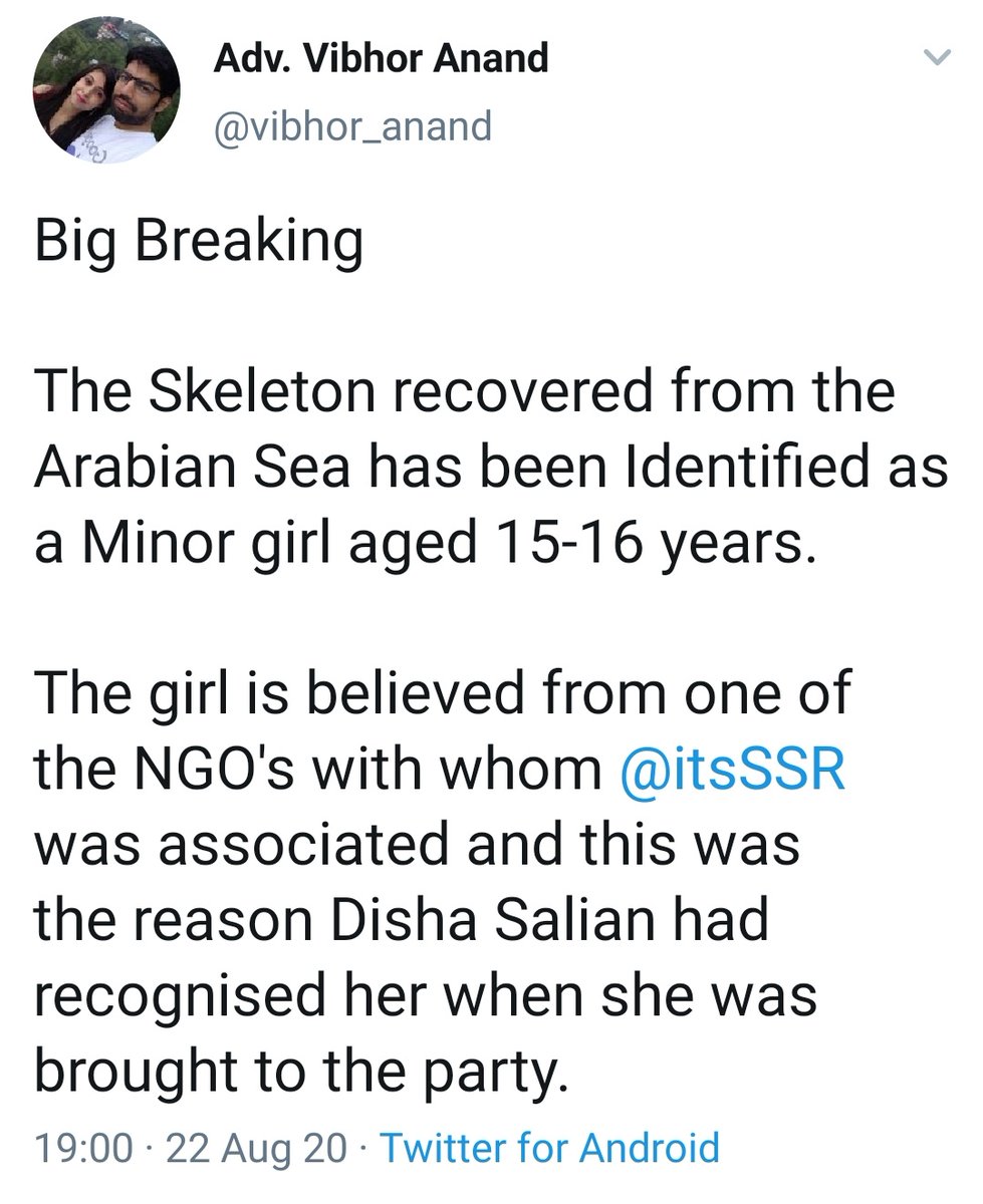 Yasmin2186's tweet image. When will there be an investigation on #childtrafficking @childabuse angle in Sushant and Disha Case?
@Dev_Fadnavis @CBIHeadquarters
@narendramodi @AmitShah

#SaveChildren 
#JusticeForSushantSinghRajput 
#JusticeForDishaSalian
Continuous Betrayal InSSRCase