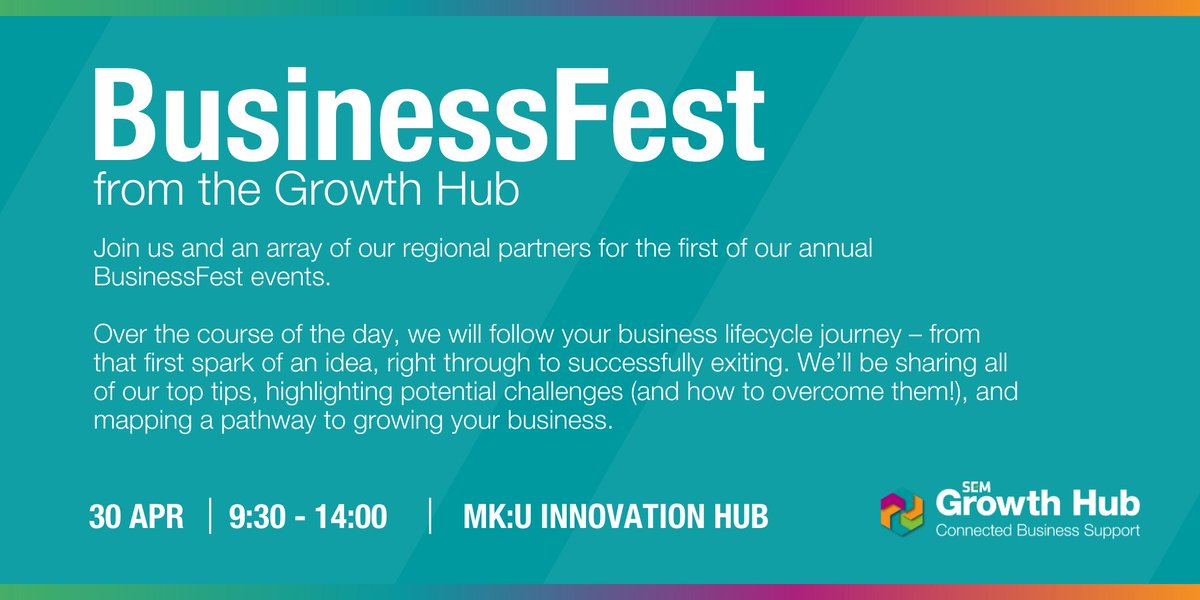 NOW LAUNCHING... BusinessFest 2024 🚀 Come along to the first of our annual BusinessFest events. Leading regional business partners will join us as we follow your business lifecycle journey and share our top tips 🌟 Book your place and find out more: semlepgrowthhub.com/businessfest-s…