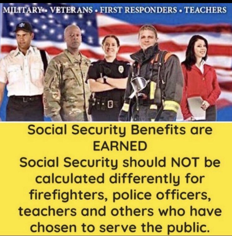 @CarolynMckeehan @TinaForKentucky @Mom1234567890 @120Strong @KyInTheKnow @KYEducators @JCTAKY @Dear_JCPS @fedupteacher1 @mossybug79 @nema @jeni_ward @EmilieMcKiernan @DeniseFinleyKY @KyKillian @CherlynnForKY @RTravisBrenda @LeaderMcConnell @SenRandPaul 
#KY4WEPGPORepeal  Severe shortage of teachers and police officers! It would help to
work to #EliminateWEPGPO_NOW.
Who wants a public servant job where you could lose most of your SS you & your employers paid into from your nongovernment jobs?