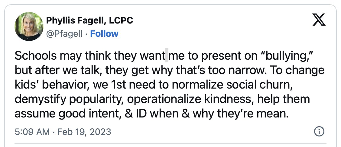 Sometimes, the 'bullying' label is too narrow for what's actually happening between students. Read on for ways to bring more nuance to your approach, via leader @Pfagell in @edutopia. edutopia.org/article/bullyi…