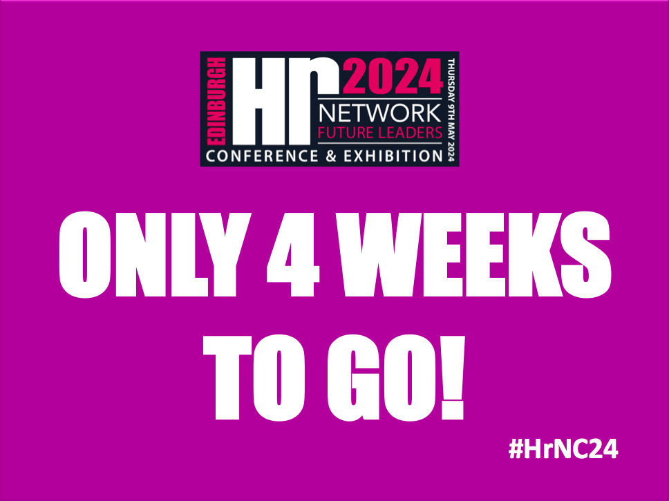 THE COUNTDOWN IS ON: It's only 4 weeks to go until the 'FUTURE LEADERS' Conference & Exhibition #hrnc24 taking place at Murrayfield on Thursday 9th May. Be part of this brilliant day of learning, insights & great networking opportunities. BOOK YOUR PLACE: hrnetworkjobs.com/events/confere…