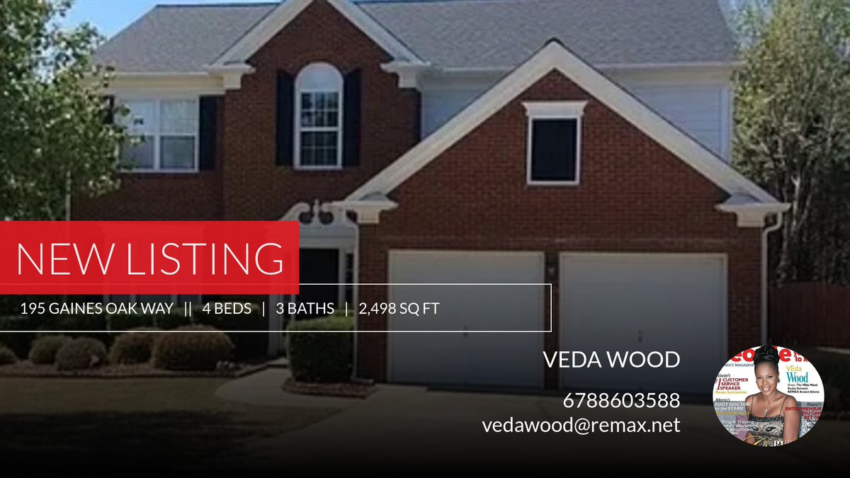vedawood's tweet photo. 📍 New Listing 📍 Take a look at this fantastic new property that just hit the market located at 195 Gaines Oak Way in Suwanee. Reach out here or at 6788603588 for more information https://t.co/yUfuZpGALE https://t.co/gt24yZUQW4
