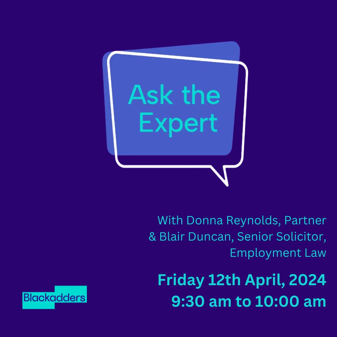 It's not too late to join tomorrow's 'Ask The Expert' webinar on April 12th where you'll get the chance to have your pressing employment law and HR questions answered by experts Donna Reynolds & Blair Duncan. Register here: loom.ly/JyF2C8s