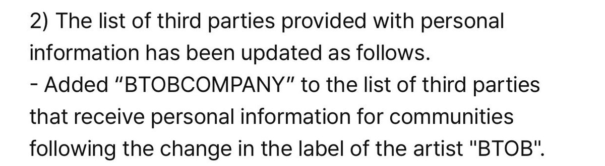 [WEVERSE Company Privacy Policy Updates (Effective from April 11th, 2024)] #BTOB #비투비 @BTOBCOMPANY (We assume because BTOB sign up to WV through C*be that's why they didn't active that much, now they has been reassigned maybe we can expect something)