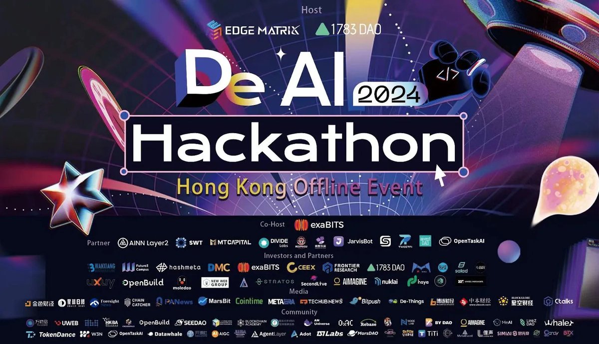 EMC's #DeAI Hackathon 2024 shines in Hong Kong! Teams like Tweetfi @tweetfi_office , Imprint, Bounty Bay, and Aivest @aivestDAO showcased innovative #AI+#Web3 solutions, paving the way for a transparent, equitable digital future. More details: medium.com/@EMCProtocol/e… #EMC…