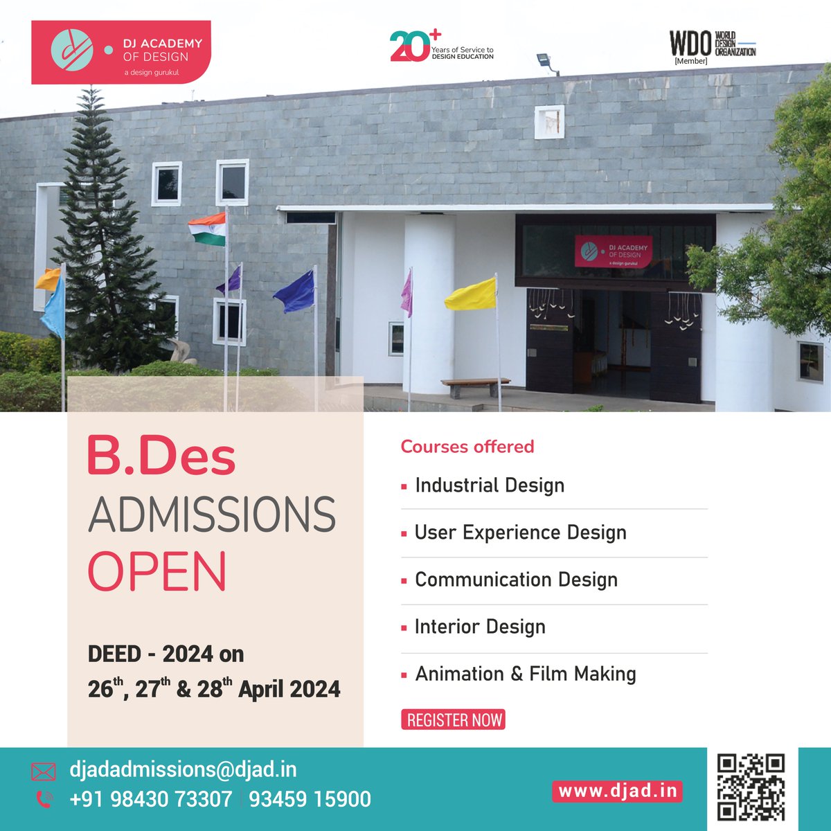 Join us at DJAD for the 2024 admissions! 🎉 Don't miss the Online Entrance Exam from April 26th to 28th, 2024. Apply now to reserve your spot! #DJAD #AdmissionsOpen #DesignEducation #EntranceExam