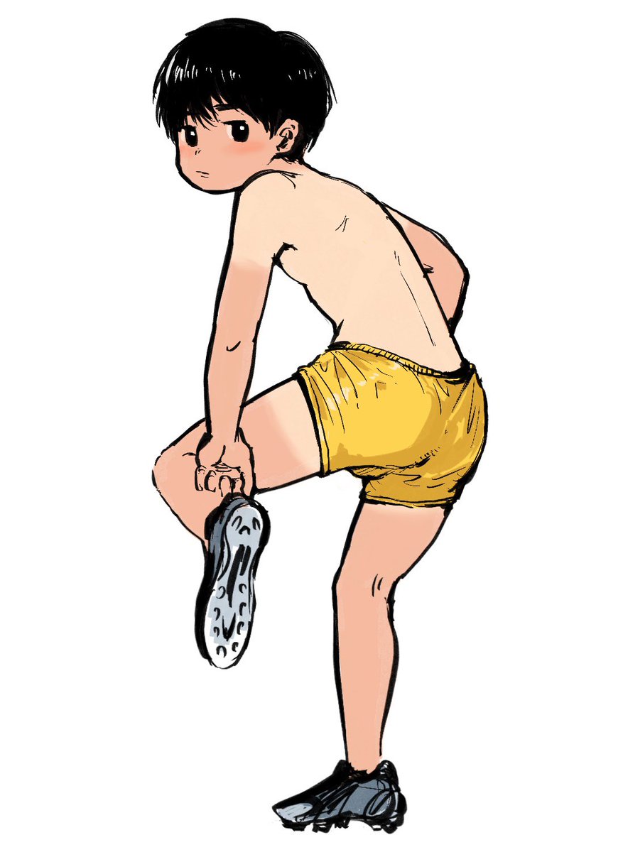 mog300n's tweet photo. 半裸でスパイク履く絵 https://t.co/trDVuIjO3x